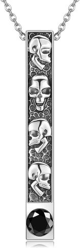 قلادة قوطية 925 الجنيه الفضي الفضي يدوية سوداء قلادة قلادة قلادة القوطية الجمجمة المجوهرات للنساء in Kuwait