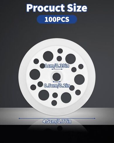 100 قطعة من غسالات بلاستيكية مقاس 1.77 بوصة - مثبتات لوح إسفنجي من مادة البولي بروبيلين 45 مم، غسالات عازلة لتثبيت وتثبيت الرغوة الصلبة ونشر الحمل (أ، 100) in Kuwait