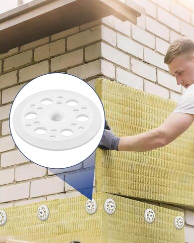 100 قطعة من غسالات بلاستيكية مقاس 1.77 بوصة - مثبتات لوح إسفنجي من مادة البولي بروبيلين 45 مم، غسالات عازلة لتثبيت وتثبيت الرغوة الصلبة ونشر الحمل (أ، 100) in Kuwait