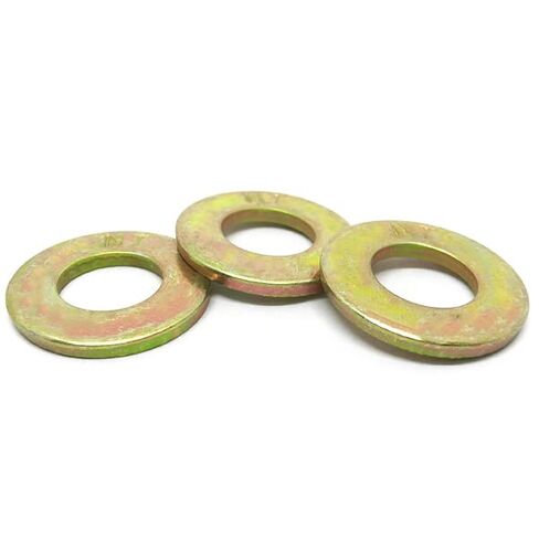 (200 Pieces) 1/4" SAE Grade 8 Flat Washers Zinc Yellow in Saudi Arabia