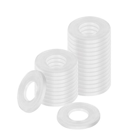 1/4" ID x 1/2" OD White Flat Washer, 1mm Thickness Replacement Vinyl Washer Gasket, Pack of 25 in Saudi Arabia