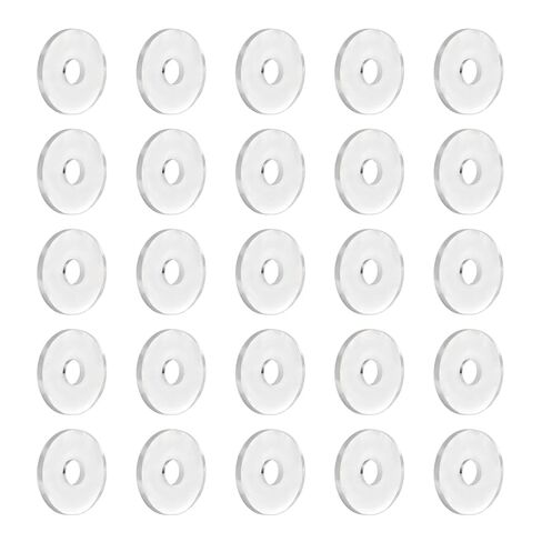 1/4" ID x 1/2" OD White Flat Washer, 1mm Thickness Replacement Vinyl Washer Gasket, Pack of 25 in Saudi Arabia
