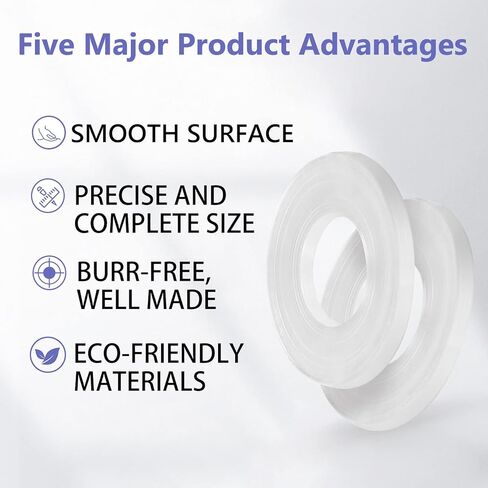 1/4" ID x 1/2" OD White Flat Washer, 1mm Thickness Replacement Vinyl Washer Gasket, Pack of 25 in Saudi Arabia