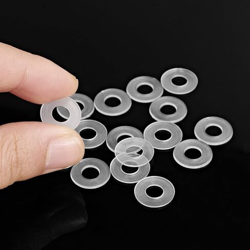 1/4" ID x 1/2" OD White Flat Washer, 1mm Thickness Replacement Vinyl Washer Gasket, Pack of 25 in Saudi Arabia