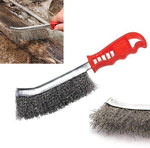 1 قطعة فرشاة سلك الفولاذ المقاوم للصدأ 235mmX0.3mmX32mm إزالة الصدأ الفجوة تنظيف فرشاة سلك لحام التماس أداة اليد البلاستيكية in Kuwait