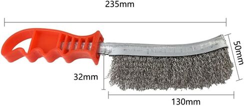 1 قطعة فرشاة سلك الفولاذ المقاوم للصدأ 235mmX0.3mmX32mm إزالة الصدأ الفجوة تنظيف فرشاة سلك لحام التماس أداة اليد البلاستيكية in Kuwait