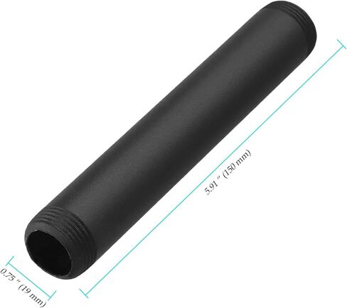 30 PCS Black Metal Pipe, 3/4 x 6 Inches Steel Threaded Pipes Nipples Galvanized Finish for Furniture, DIY Project Industrial Vintage Style, Decoration in Kuwait