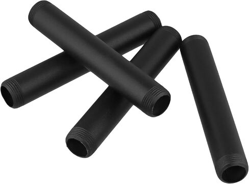 30 PCS Black Metal Pipe, 3/4 x 6 Inches Steel Threaded Pipes Nipples Galvanized Finish for Furniture, DIY Project Industrial Vintage Style, Decoration in Kuwait