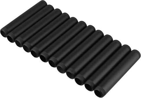 30 PCS Black Metal Pipe, 3/4 x 6 Inches Steel Threaded Pipes Nipples Galvanized Finish for Furniture, DIY Project Industrial Vintage Style, Decoration in Kuwait