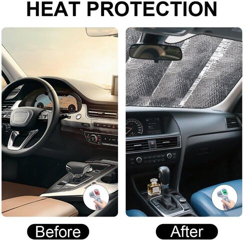 Multi Color Dogs Sun Shades with 4 Suction Cups, Reflect Uv and Heat Sun Visor Car Shades for Front Windows Foldable, Funny Car Shade Witchy Accessories Accordion Folding Windshield Shade in Saudi Arabia