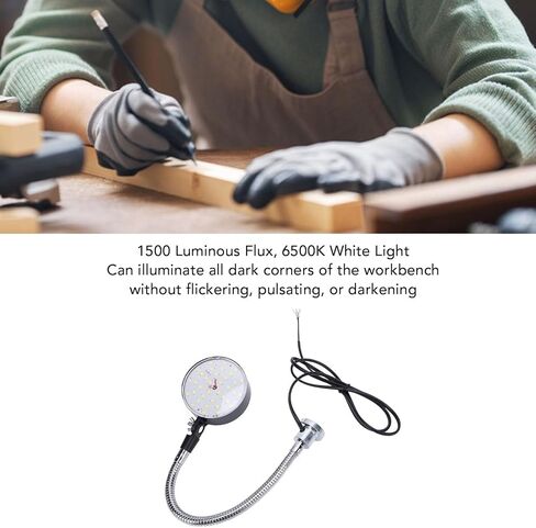 ضوء آلة LED، 15 وات 36 مصباح LED 1500LM 6500K ضوء عمل بقاعدة مغناطيسية مرنة معقوفة، 360 قابل للتعديل لورشة العمل باستخدام الحاسب الآلي آلة طحن إصلاح السيارات in Kuwait