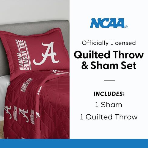 Northwest NCAA Quilted Throw Blanket with Sham, Soft Cozy Bedding, All Seasons, 60 x 80 inches in Saudi Arabia
