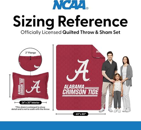 Northwest NCAA Quilted Throw Blanket with Sham, Soft Cozy Bedding, All Seasons, 60 x 80 inches in Saudi Arabia