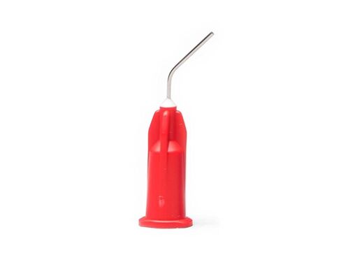 Pulpdent 23R20 Pre-Bent Applicator Dispenser Tips 23 Gauge 1/2 Red Luer Lock 20/Pk in Kuwait