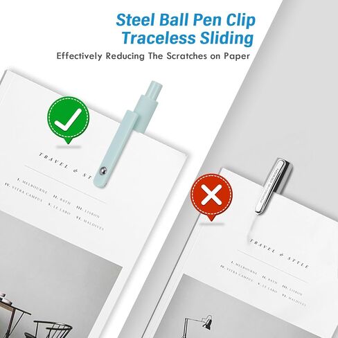 5 Pcs Gel Ink Pens, 0.5mm Fine Point Black Ink Ballpoint Pens, Metal Clip Retractable Pens, Quick Drying Pens for Smooth Writing (Morandi) in Kuwait