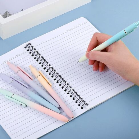 5 Pcs Gel Ink Pens, 0.5mm Fine Point Black Ink Ballpoint Pens, Metal Clip Retractable Pens, Quick Drying Pens for Smooth Writing (Morandi) in Kuwait