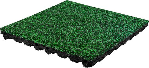 بلاط مطاطي مرتفع من Playsafer - بلاط أمان متشابك عالي الكثافة بسُمك 2 بوصة ممتص للصدمات للملاعب ومناطق اللعب ومعدات التمرين - 20 بوصة × 20 بوصة × 2 بوصة (4، أخضر، بلاط) in Kuwait