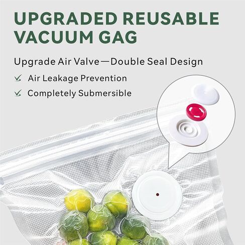 Reusable Vacuum Sealer Bags for Food 30Pcs (S/M/L), BPA-Free Sous Vide Bags for Microwave Heating, Cooking and Freezer Storage, Compatible with Most Handheld Sealers and Vacuum Sealer Machines in Kuwait