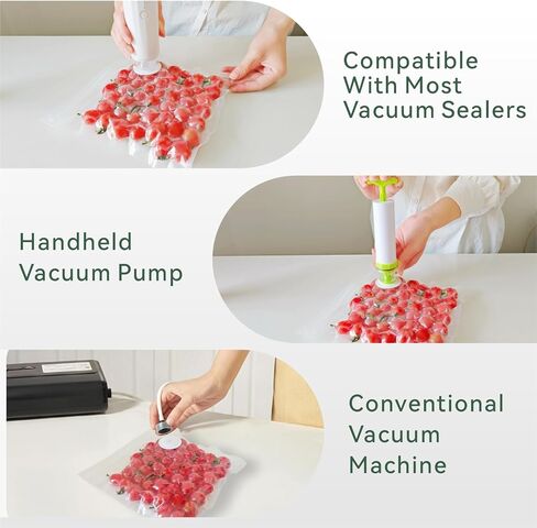 Reusable Vacuum Sealer Bags for Food 30Pcs (S/M/L), BPA-Free Sous Vide Bags for Microwave Heating, Cooking and Freezer Storage, Compatible with Most Handheld Sealers and Vacuum Sealer Machines in Kuwait