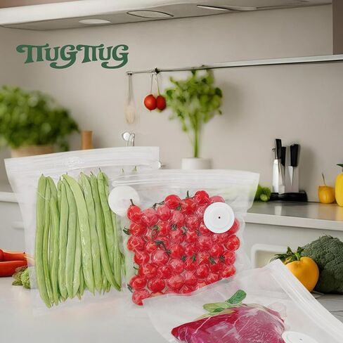 Reusable Vacuum Sealer Bags for Food 30Pcs (S/M/L), BPA-Free Sous Vide Bags for Microwave Heating, Cooking and Freezer Storage, Compatible with Most Handheld Sealers and Vacuum Sealer Machines in Kuwait