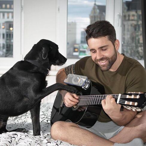 Magnetic Guitar Phone Holder–Hands-Free Guitar Phone Mount with Vacuum Suction–Stable Phone Holder for Guitar Playing– Perfect for Watching Tutorials & Tabs While Playing–Universal Fit, Easy Setup in Saudi Arabia