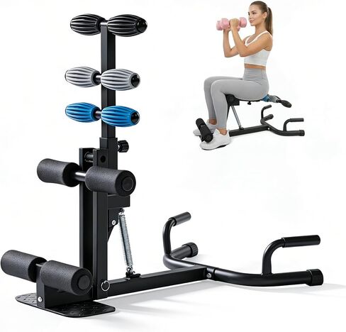 آلة القرفصاء العميقة لصالة الألعاب الرياضية المنزلية، مدرب غلوت مساعد مع مقاومة قابلة للتعديل، آلة مساعدة القرفصاء للنساء والرجال، معدات تمرين غلوتيس وعضلات البطن، سعة 350 رطل in Kuwait