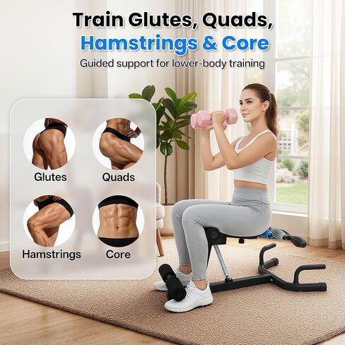 آلة القرفصاء العميقة لصالة الألعاب الرياضية المنزلية، مدرب غلوت مساعد مع مقاومة قابلة للتعديل، آلة مساعدة القرفصاء للنساء والرجال، معدات تمرين غلوتيس وعضلات البطن، سعة 350 رطل in Kuwait