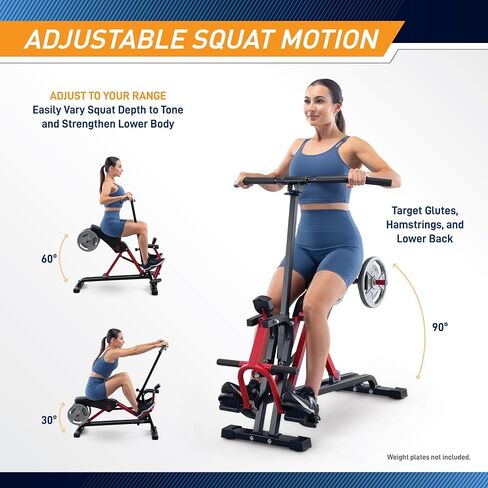 Marcy Easy Rider - Full-Body Exercise Workout Rowing Squat Machine, Free-Weight Resistance, Includes Performance Monitor for Compact Home Gym JX-1057 in Saudi Arabia