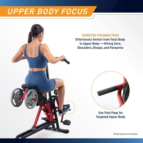Marcy Easy Rider - Full-Body Exercise Workout Rowing Squat Machine, Free-Weight Resistance, Includes Performance Monitor for Compact Home Gym JX-1057 in Saudi Arabia