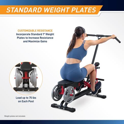 Marcy Easy Rider - Full-Body Exercise Workout Rowing Squat Machine, Free-Weight Resistance, Includes Performance Monitor for Compact Home Gym JX-1057 in Saudi Arabia