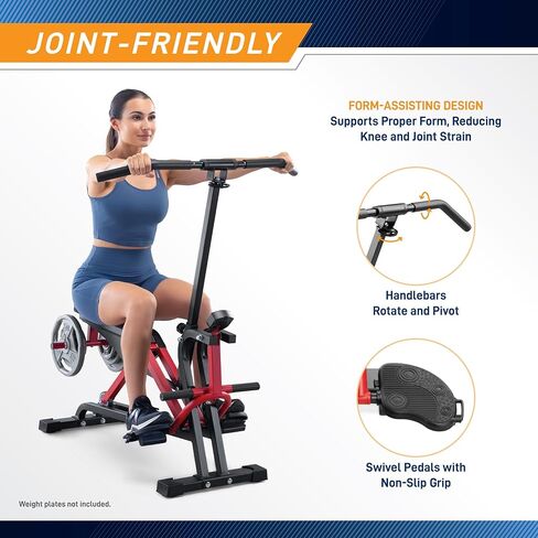 Marcy Easy Rider - Full-Body Exercise Workout Rowing Squat Machine, Free-Weight Resistance, Includes Performance Monitor for Compact Home Gym JX-1057 in Saudi Arabia
