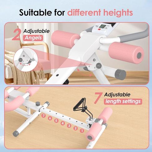 مدرب عضلات البطن متعدد الوظائف وقابل للتعديل، جهاز تمارين البطن لتمرين المعدة، معدات تمارين 5 في 1: آلة التجديف، آلة ضغط الساق، آلة البطن الشراعية، كرسي روماني، أشرطة مقاومة بمقابض in Kuwait