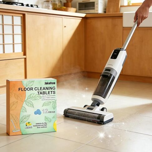 36pcs Floor Cleaner Tablets Hard Floor Cleaner Tablets, Pre-Measured Dissolvable Cleaning Solution for Tile, Vinyl, Hardwood, Fresh Lemon Scent, Compatible with Robot Mops & Wet/Dry Vacuums in Saudi Arabia