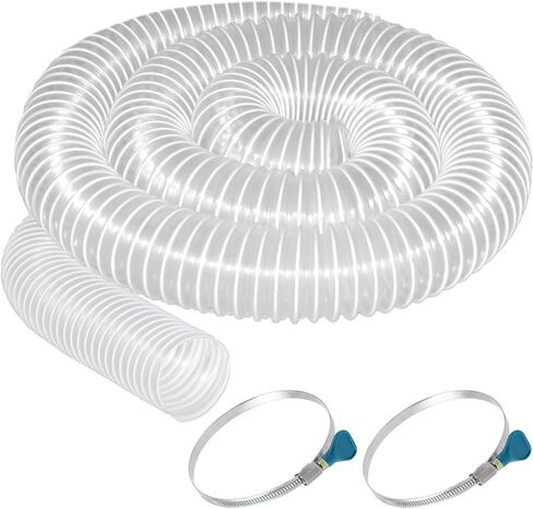 PVC Dust Collection Hose 3" x 10', Flexible Dust Collector Hose, Puncture Resistant Carbon Steel Wire Coil for Workshops, Woodworking, Industrial Vacuums in Kuwait