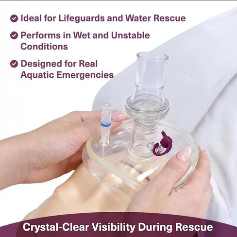 Kemp USA RapidSeal® CPR Resuscitation Mask with Oxygen Port for In-Water Rescue, Pre-Inflated Silicone Bladder, Adult & Child, (AKA “The Blob") in Saudi Arabia
