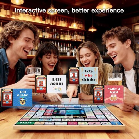 Electronic Drinking Games for Adults, Automatic Board Game for Adults Party with Screen & Music, 2–4 Players Interactive Bar & Party Drinking Board Games, Age 21+ in Saudi Arabia