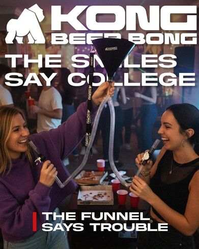 Kong Double Bong Funnel | Dual Tube Drinking Funnel for Party Games, Tailgates, Festivals & Celebrations in Saudi Arabia