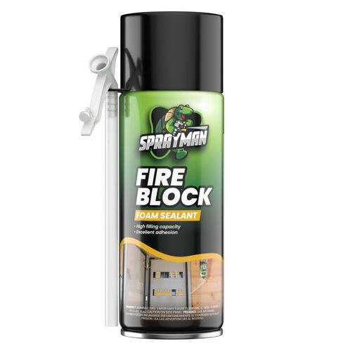 SPRAYMAN Fire Block Spray Foam - (2x12oz) Orange Fire Block Spray, Fire Rated Polyurethane Foam for Gap Filling, Sealing on Windows & Doors, Walls, Joints & Pipes, Straw Use - 2 Pack in Saudi Arabia