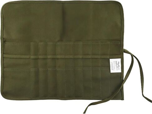 حامل فرشاة الطلاء الخضراء لفة حقيبة 22 فتحات فرشاة الطلاء حامل الفنانين فنان فرشاة رولب حقيبة حقيبة القماش ، 16.54 "L x 12.3" W in Kuwait