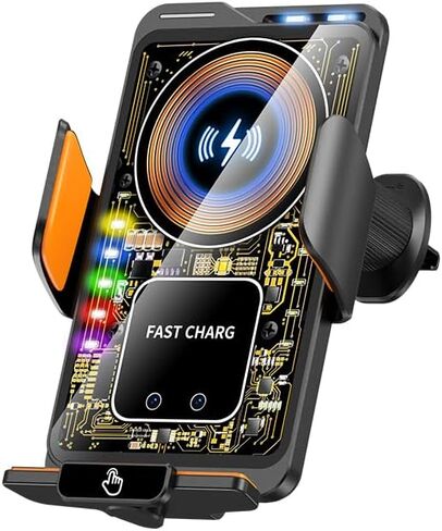 شاحن السيارات اللاسلكي والهاتف - 15W حامل تنفيس هواء التلقائي التلقائي لـ iPhone 16/15/14 ، Samsung Galaxy S24/S23/S22 ، إلخ ， 66W طاقة عالية مع محول الشفط المغناطيسي (2025 طراز ، أسود) in Kuwait
