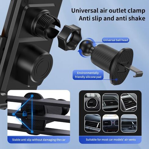 شاحن السيارات اللاسلكي والهاتف - 15W حامل تنفيس هواء التلقائي التلقائي لـ iPhone 16/15/14 ، Samsung Galaxy S24/S23/S22 ، إلخ ， 66W طاقة عالية مع محول الشفط المغناطيسي (2025 طراز ، أسود) in Kuwait