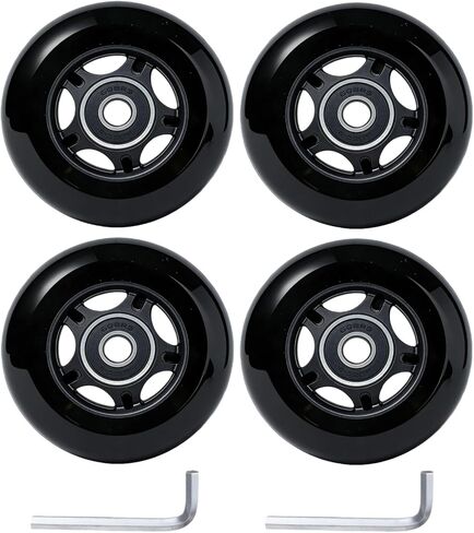 4 عبوات من عجلات تزلج الهوكي المضمنة - عجلات بولي يوريثان متينة 85A مع محامل ABEC-9 608-2RS وفواصل عائمة، 80/76/72/70/64 مم لشفرات التزلج الدوارة، 76 مم in Kuwait