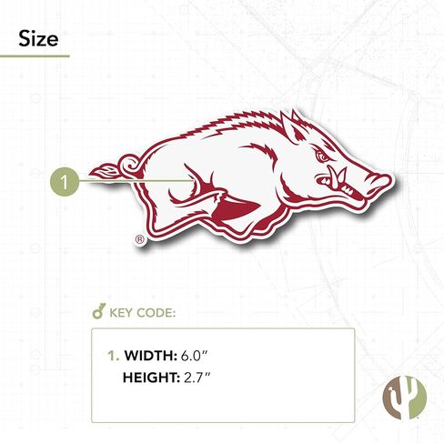 ملصق جامعة صبار الصحراء في أركنساس ملصق Razorbacks U of A Hogs ملصق حائط من الفينيل‏ للكمبيوتر المحمول وزجاجة مياه وقصاصات السيارة (IND 3) in Kuwait