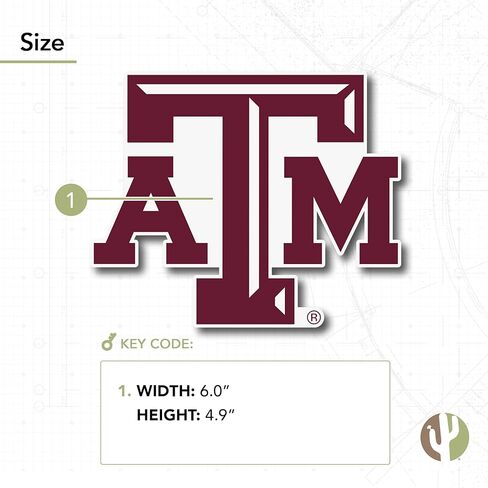 ملصق جامعة Desert Cactus Texas A&M Aggies TAMU ملصق من الفينيل لزجاجة مياه للكمبيوتر المحمول ودفتر قصاصات السيارة (IND 1) in Kuwait
