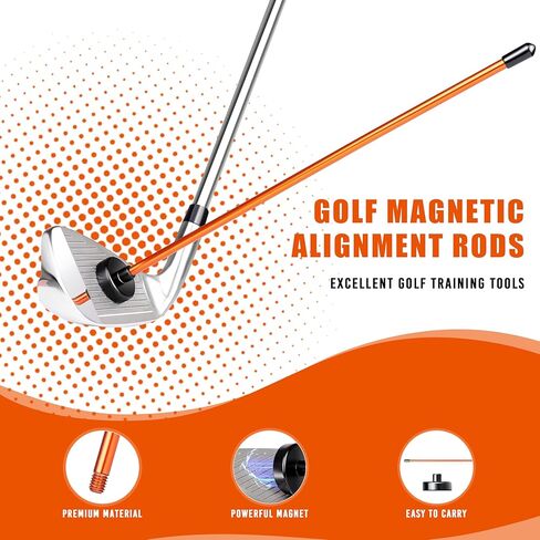 2 Pack Professional Golf Magnetic Alignment Rods, Premium Alignment Golf Stick Ideal for Aiming, Magnetic Swing Training Aid Accessories for Putting and Swing Practice in Saudi Arabia