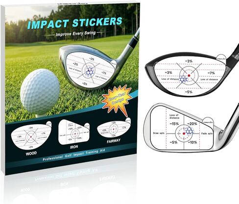 Golf Impact Stickers, High-Resolution Impact Tape for Irons, Woods & Fairway Clubs, Swing Training Aid for Home Practice, Nets & Golf Simulators, Perfect for Beginners & Experienced Golfers in Kuwait