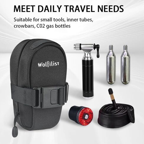 Magnetic Bike Saddle Bag - [ 1s Quick Install and Remove] Wedge Seat Pack with Fast Magnetic Buckle for Under Seat Storage on Road & Mountain Bicycles in Kuwait