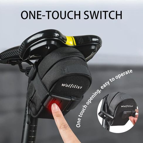 Magnetic Bike Saddle Bag - [ 1s Quick Install and Remove] Wedge Seat Pack with Fast Magnetic Buckle for Under Seat Storage on Road & Mountain Bicycles in Kuwait