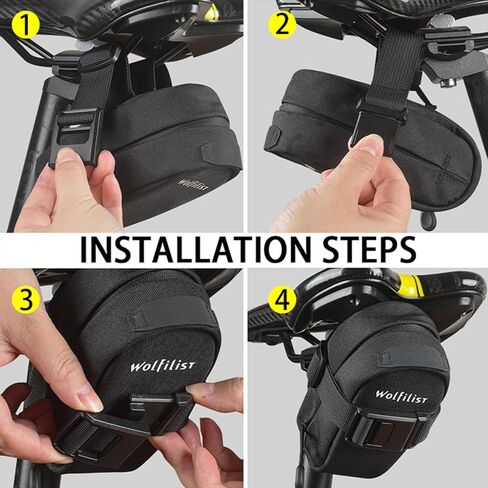 Magnetic Bike Saddle Bag - [ 1s Quick Install and Remove] Wedge Seat Pack with Fast Magnetic Buckle for Under Seat Storage on Road & Mountain Bicycles in Kuwait