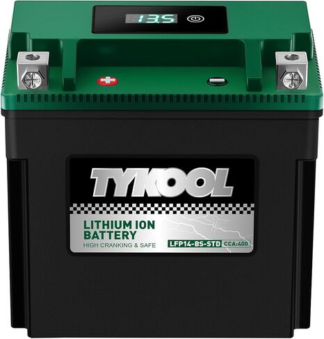 YTX14AHL-BS-STD LiFePO4 Lithium Motorcycle Battery,12.8V 7Ah,420CCA,Digital Readout,Powersports Battery, Fits for Motorcycle,ATV,Snowmobile,PWC. 2X Cranking Amps,5X Longer Life.Fast Charging in Kuwait